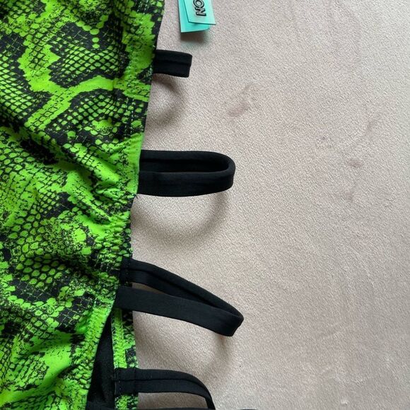 Fashion Nova Plus Size 3X Neon Green Snake Skin One Piece Bathing Suit - Picture 2 of 7